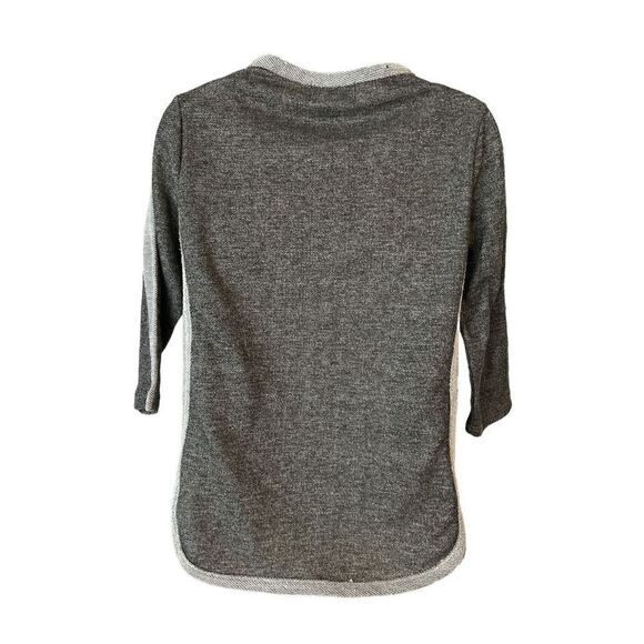 CD Petites Womens Sz PS Top Pullover 3/4 Sleeve Gray Shimmer - Picture 3 of 6